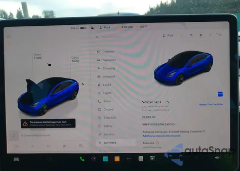 2022 Tesla Model 3 Long Range Dual Motor All-Wheel Drive z USA, uszkodzony, nr VIN 5YJ3E1EB7NF243053
